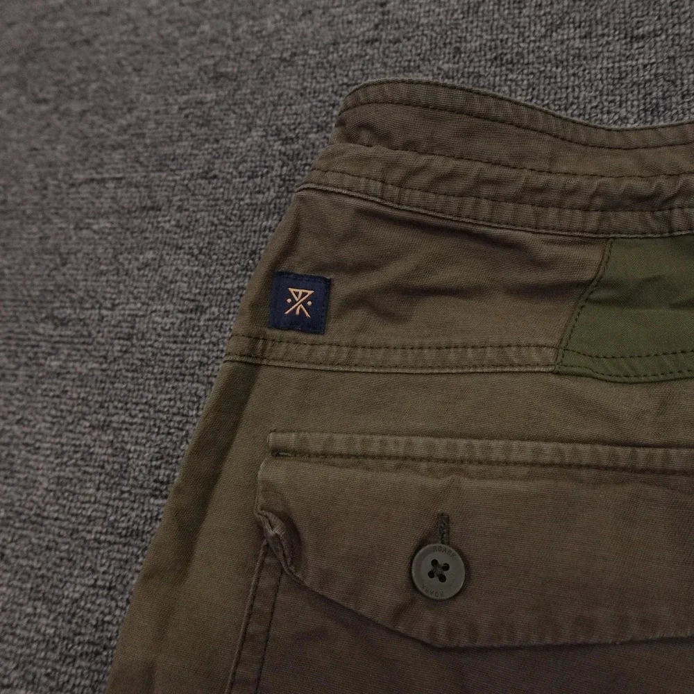 Roark Pants Mens 33x31 Green Elastic Waist Drawstring Canvas Stretch Casual